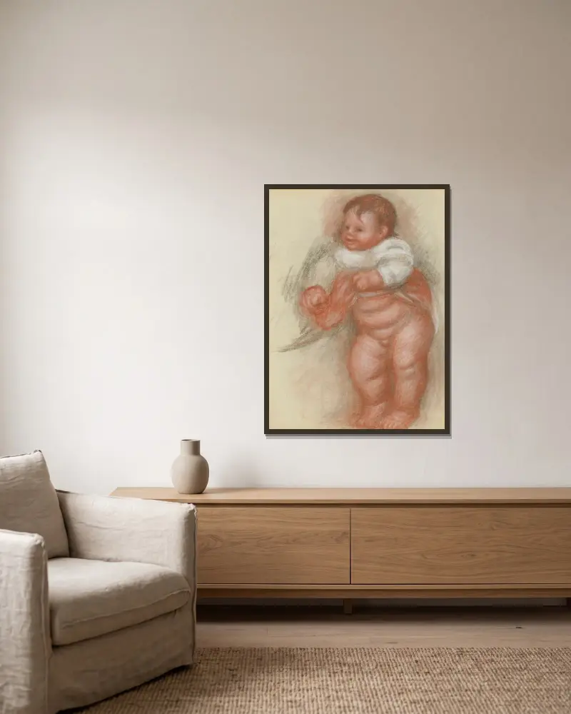 Stojące nagie dziecko, Pierre-Auguste Renoir w ramie na ścianie
