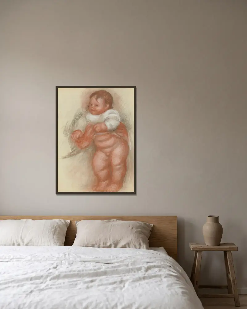 Stojące nagie dziecko, Pierre-Auguste Renoir w ramie na ścianie