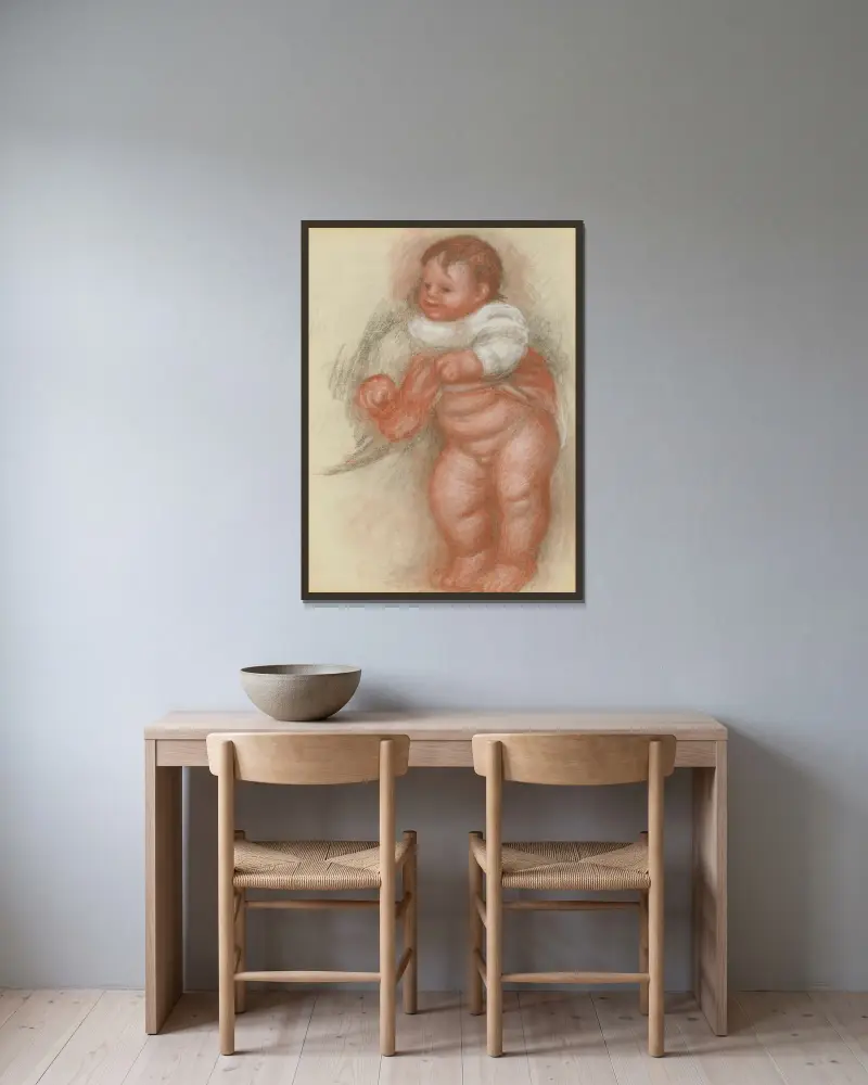 Stojące nagie dziecko, Pierre-Auguste Renoir w ramie na ścianie