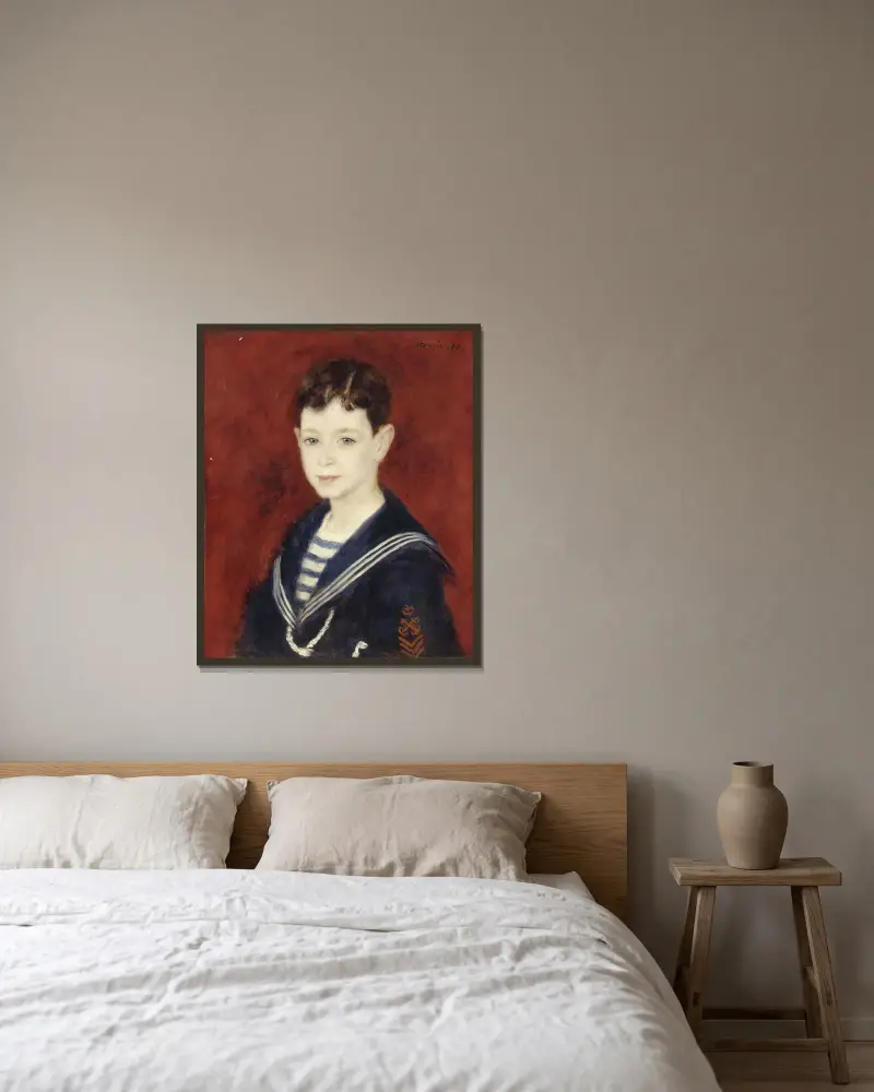 Fernand Halphen as a Boy av Pierre-Auguste Renoir inramad på en vägg