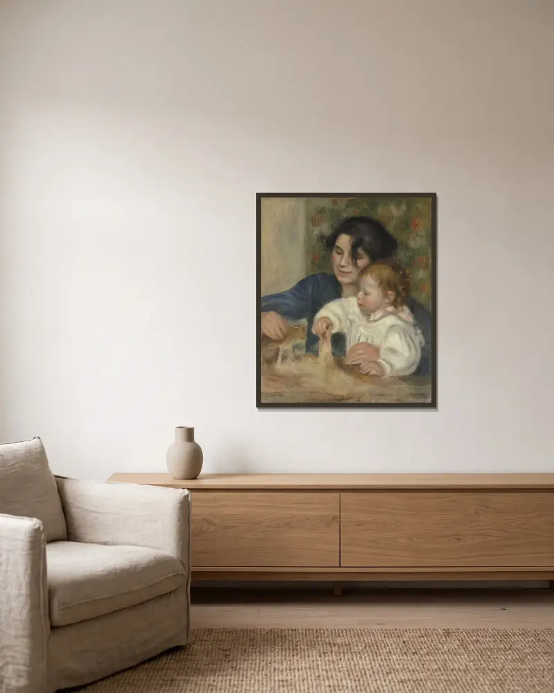 Gabriela i Jean, Pierre-Auguste Renoir w ramie na ścianie