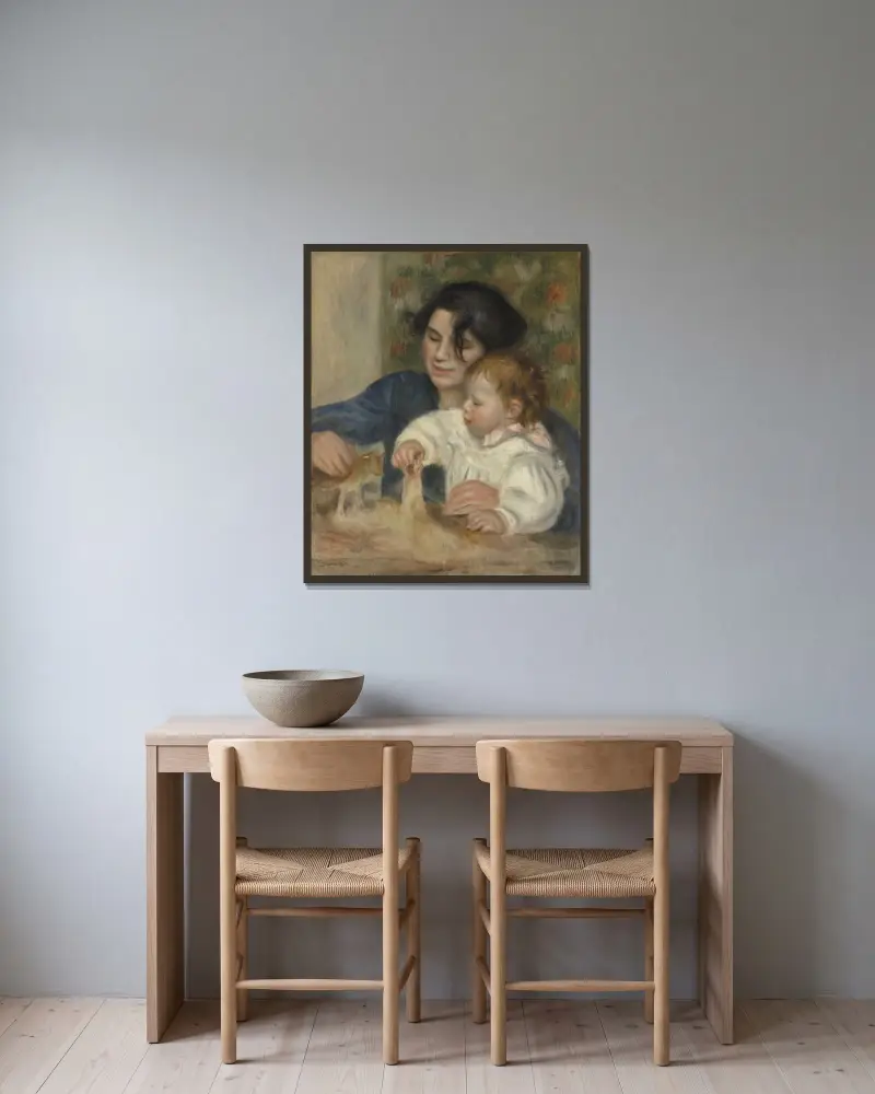 Gabriela i Jean, Pierre-Auguste Renoir w ramie na ścianie