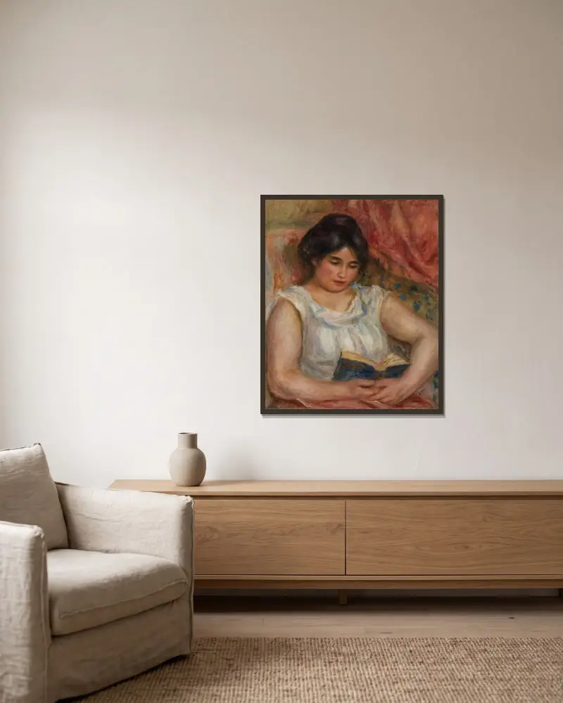 Gabrielle czytająca, Pierre-Auguste Renoir w ramie na ścianie