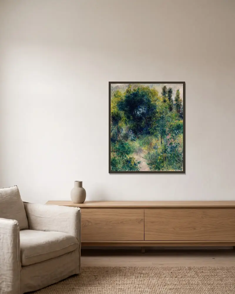 Zahrada, Pierre-Auguste Renoir v rámu na stěně