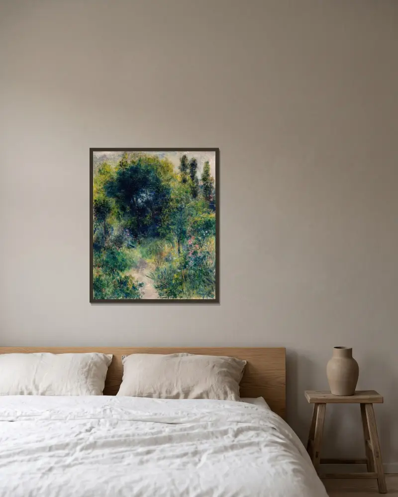 Zahrada, Pierre-Auguste Renoir v rámu na stěně