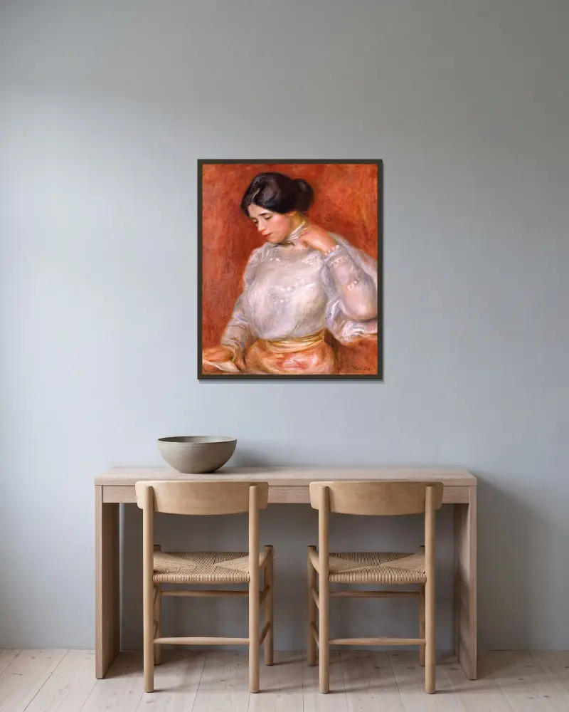 Graziella av Pierre-Auguste Renoir inramad på en vägg