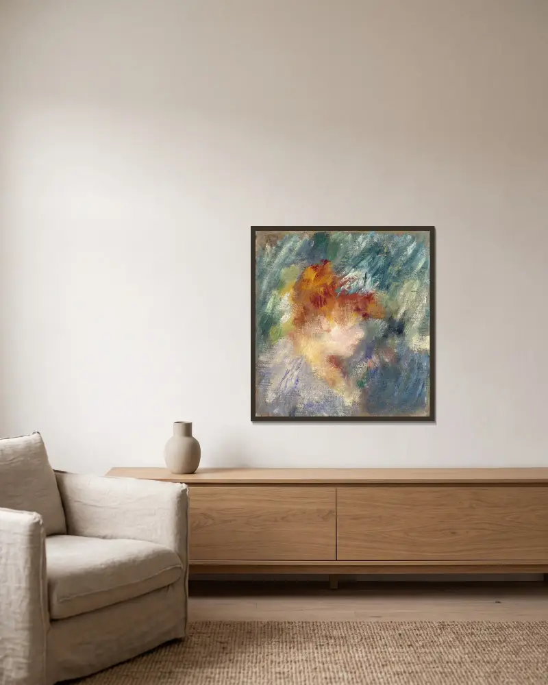 Jeanne Samary von Pierre-Auguste Renoir gerahmt an einer Wand