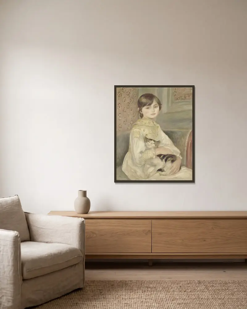 Julie Manet von Pierre-Auguste Renoir gerahmt an einer Wand