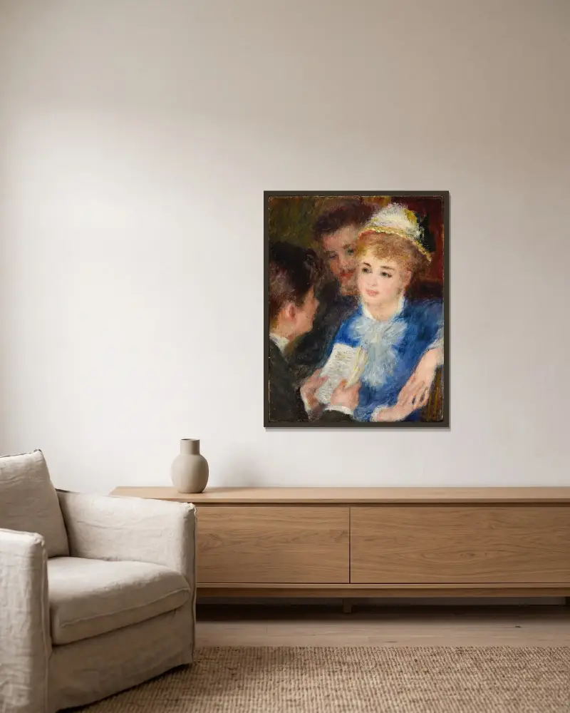 Die Lektüre der Rolle von Pierre-Auguste Renoir gerahmt an einer Wand