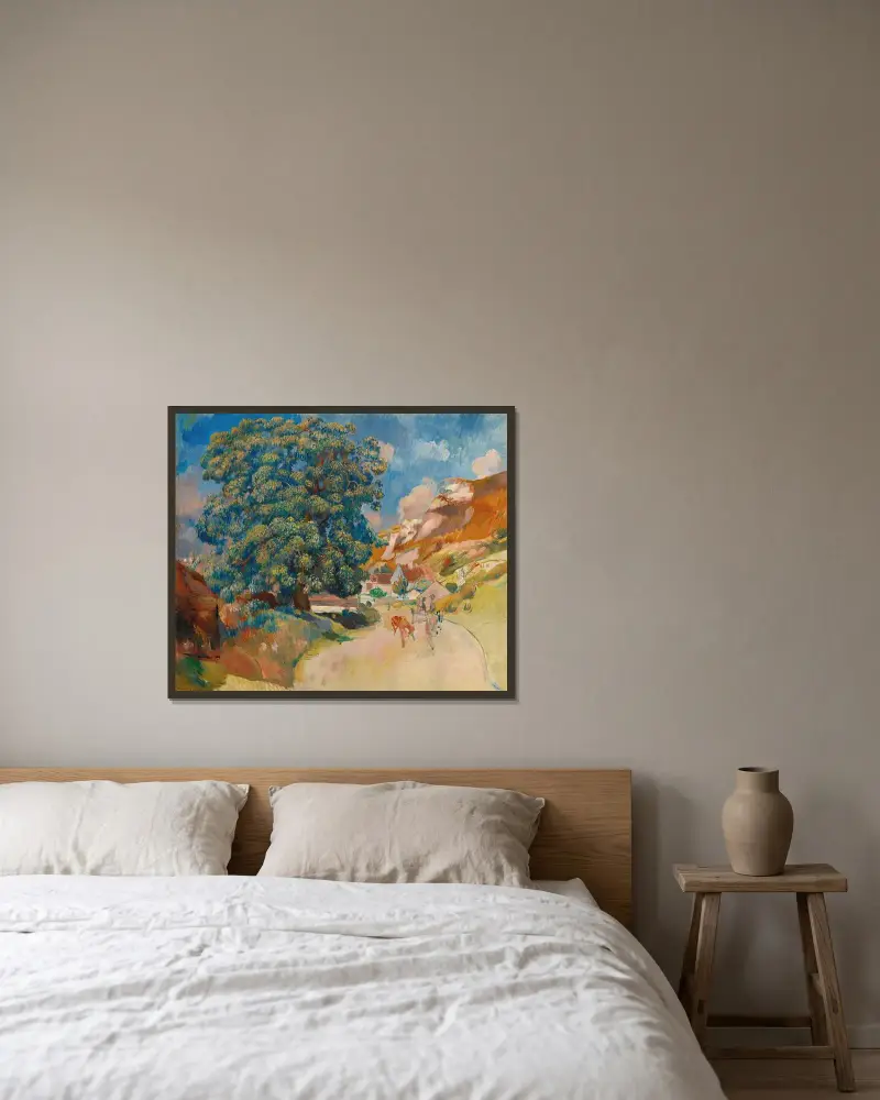 Le Grand Arbre Au Bord De La Route av Pierre-Auguste Renoir inramad på en vägg