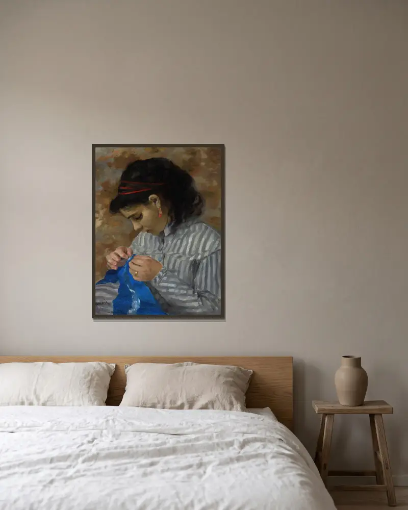 Lise šije, Pierre-Auguste Renoir v rámu na stěně