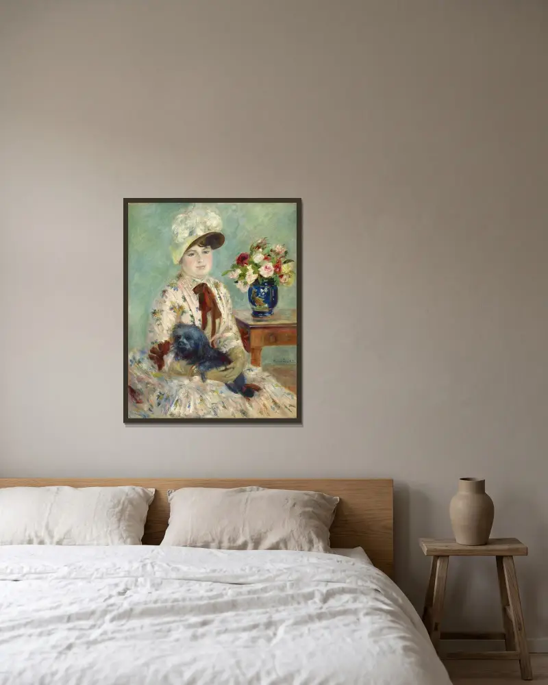 Fräulein Charlotte Berthier von Pierre-Auguste Renoir gerahmt an einer Wand