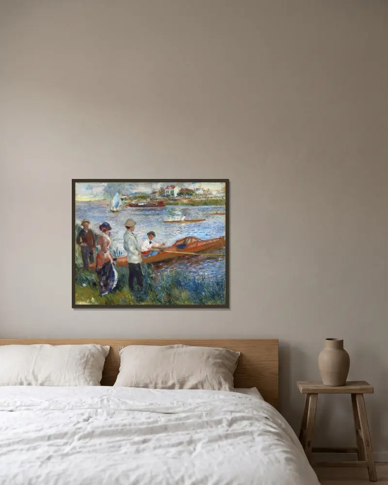Ruderer bei Chatou von Pierre-Auguste Renoir gerahmt an einer Wand