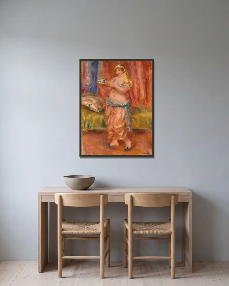 Odalisk s čajovou konvicí, Pierre-Auguste Renoir v rámu na stěně
