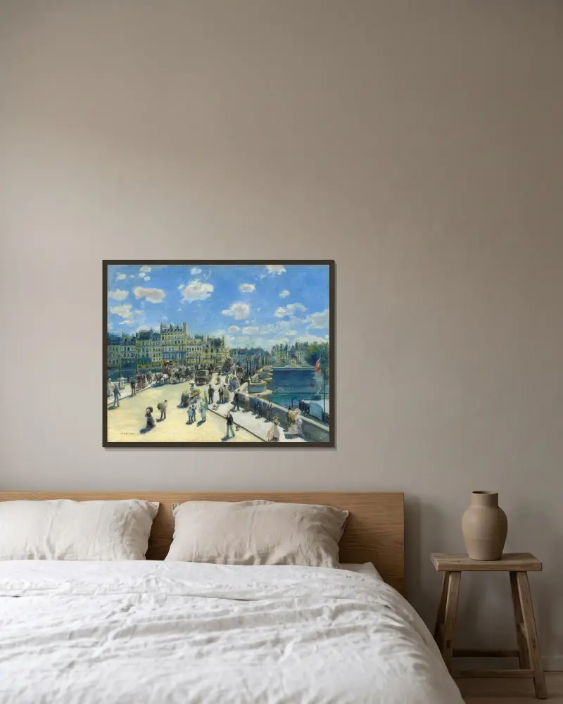 Pont Neuf, Paris av Pierre-Auguste Renoir inramad på en vägg