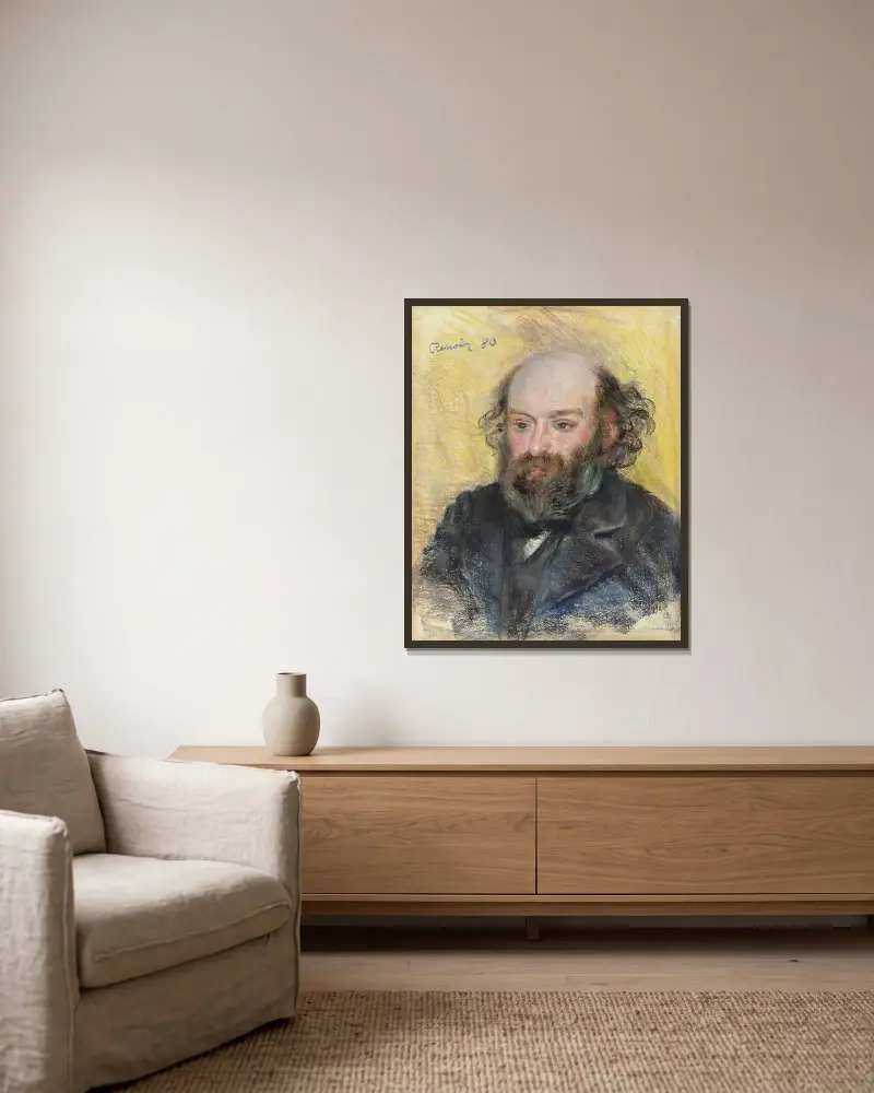 Portrét Cézanna, Pierre-Auguste Renoir v rámu na stěně