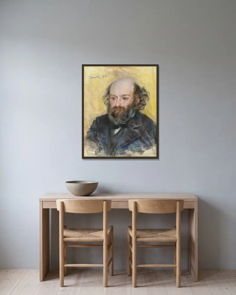 Portrét Cézanna, Pierre-Auguste Renoir v rámu na stěně