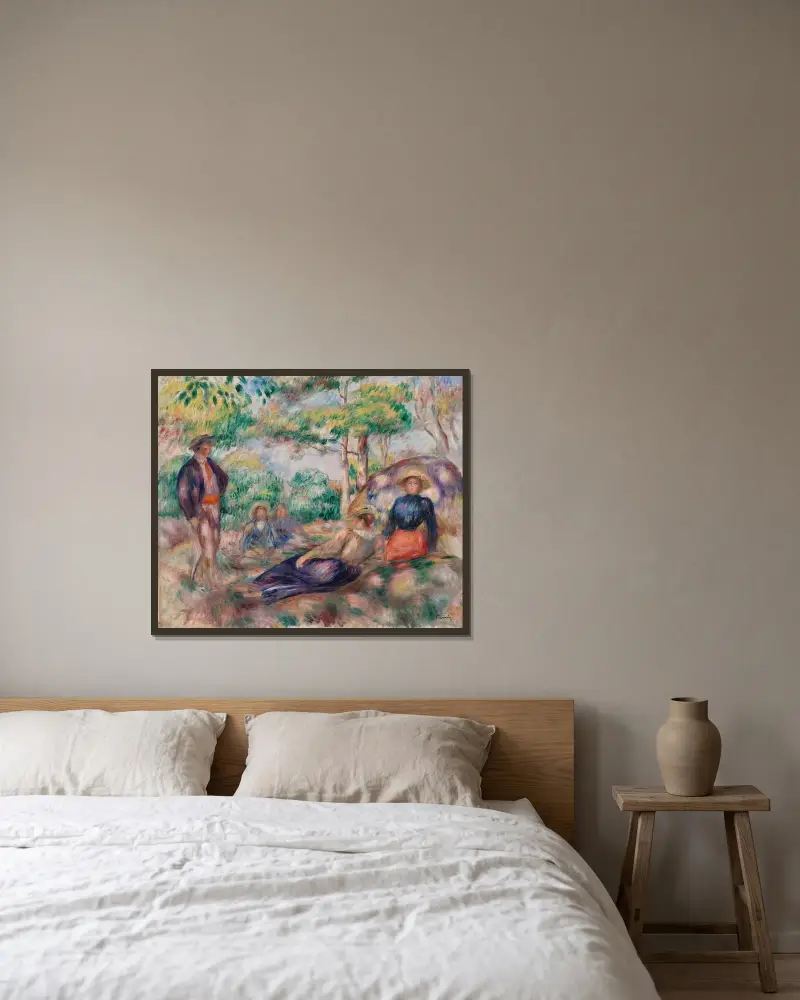 Odpoczynek na trawie, Pierre-Auguste Renoir w ramie na ścianie