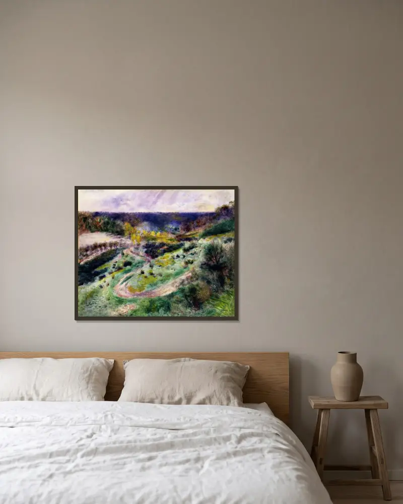 Weg bei Wargemont von Pierre-Auguste Renoir gerahmt an einer Wand