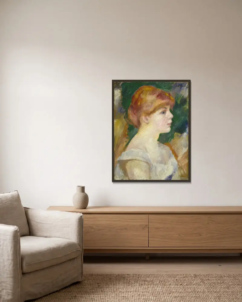 Suzanne Valadon von Pierre-Auguste Renoir gerahmt an einer Wand