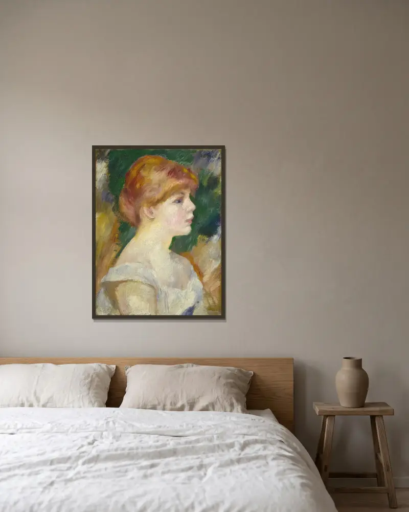 Suzanne Valadon von Pierre-Auguste Renoir gerahmt an einer Wand