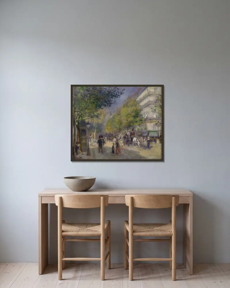 Les Grands Boulevards, Pierre-Auguste Renoir v rámu na stěně
