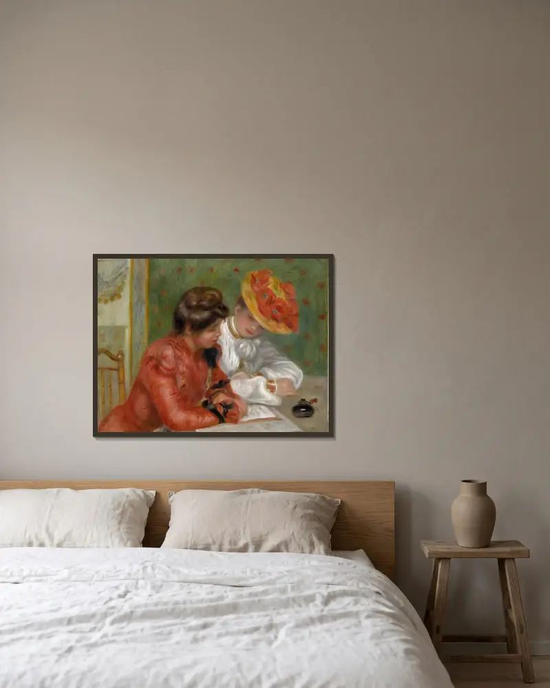 Der Brief von Pierre-Auguste Renoir gerahmt an einer Wand