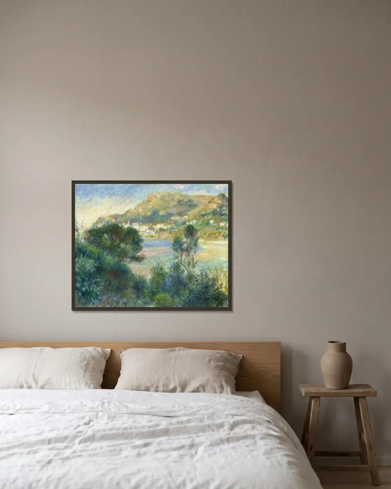Vy över Monte Carlo från Cap Martin av Pierre-Auguste Renoir inramad på en vägg