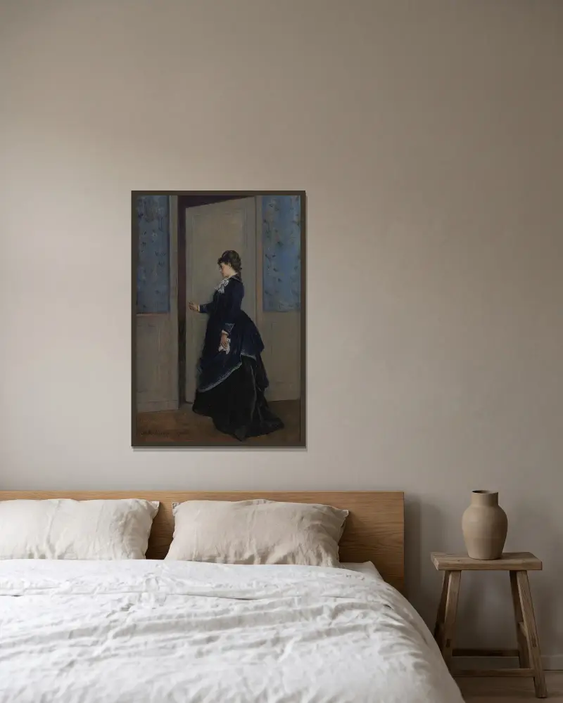 Eine elegante Dame von Auguste Toulmouche gerahmt an einer Wand
