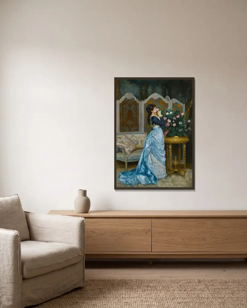 Tagträumerei von Auguste Toulmouche gerahmt an einer Wand