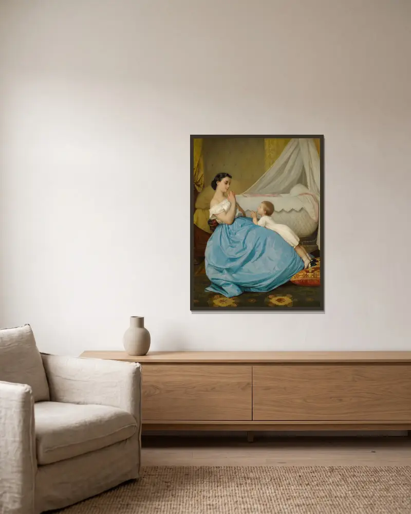 Modlitwa, Auguste Toulmouche w ramie na ścianie