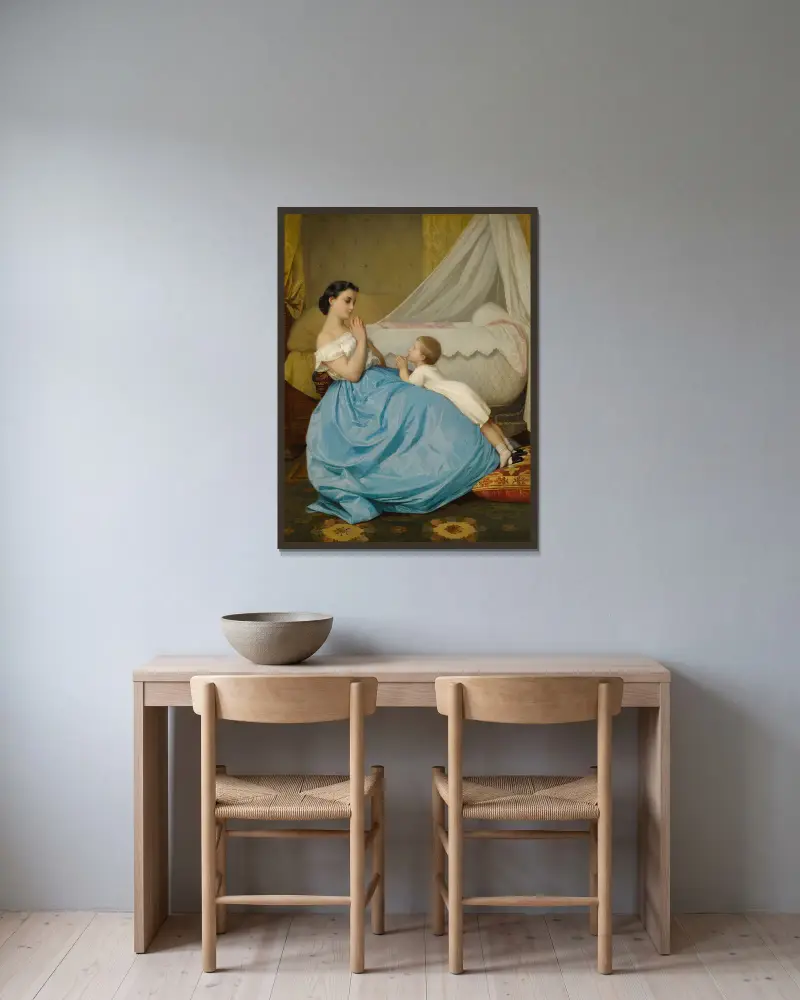 Modlitwa, Auguste Toulmouche w ramie na ścianie