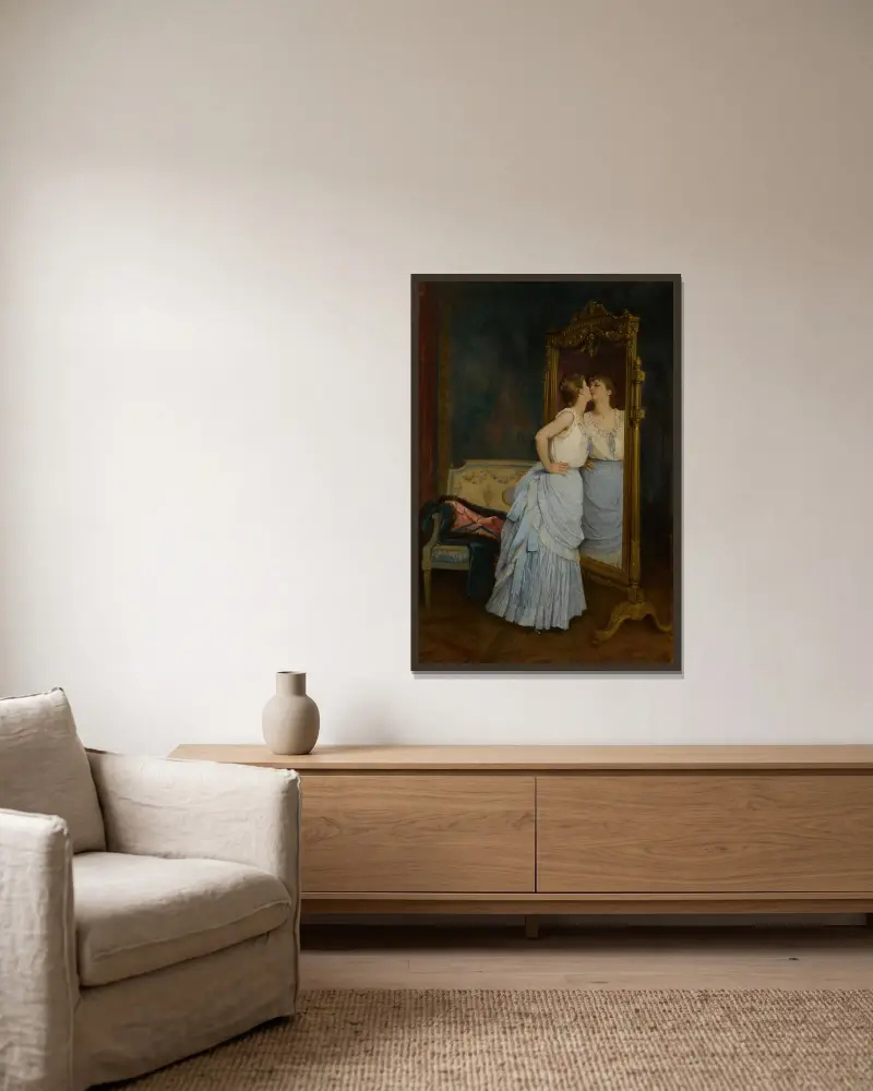 Der Spiegel von Auguste Toulmouche gerahmt an einer Wand