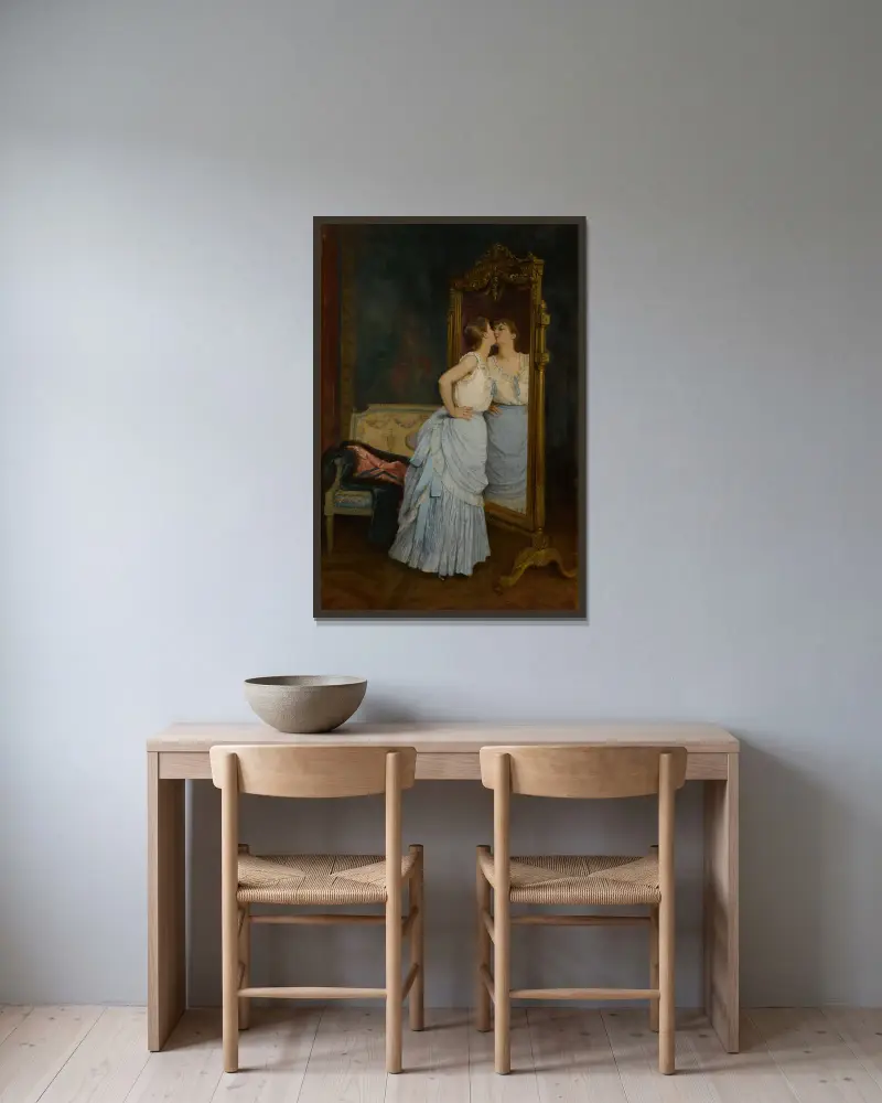 Der Spiegel von Auguste Toulmouche gerahmt an einer Wand