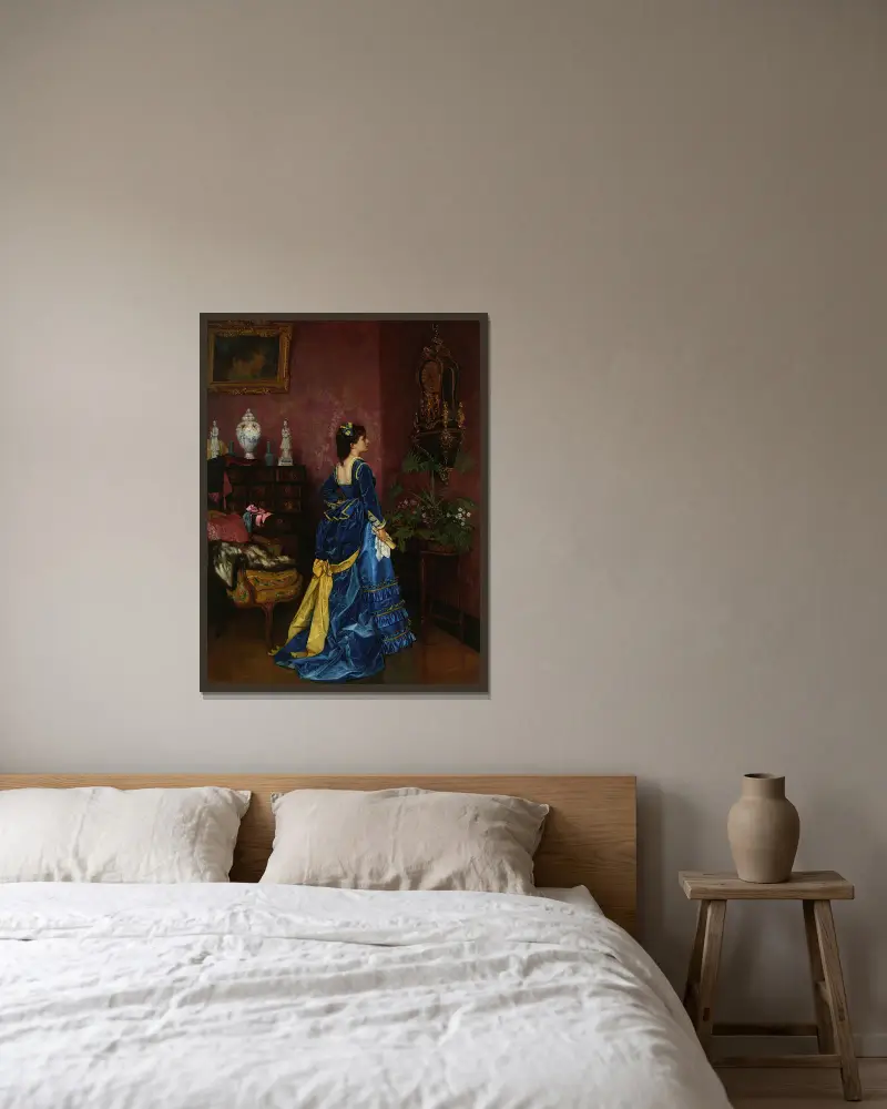 Modré šaty, Auguste Toulmouche v rámu na stěně