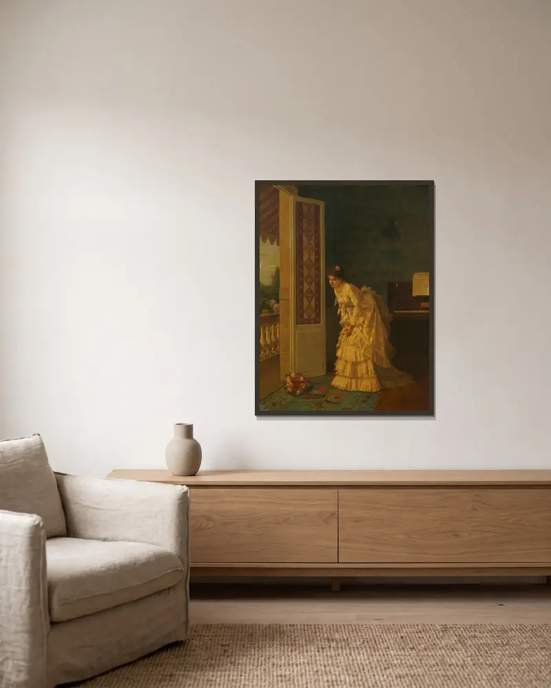 The surprise bouquet av Auguste Toulmouche inramad på en vägg
