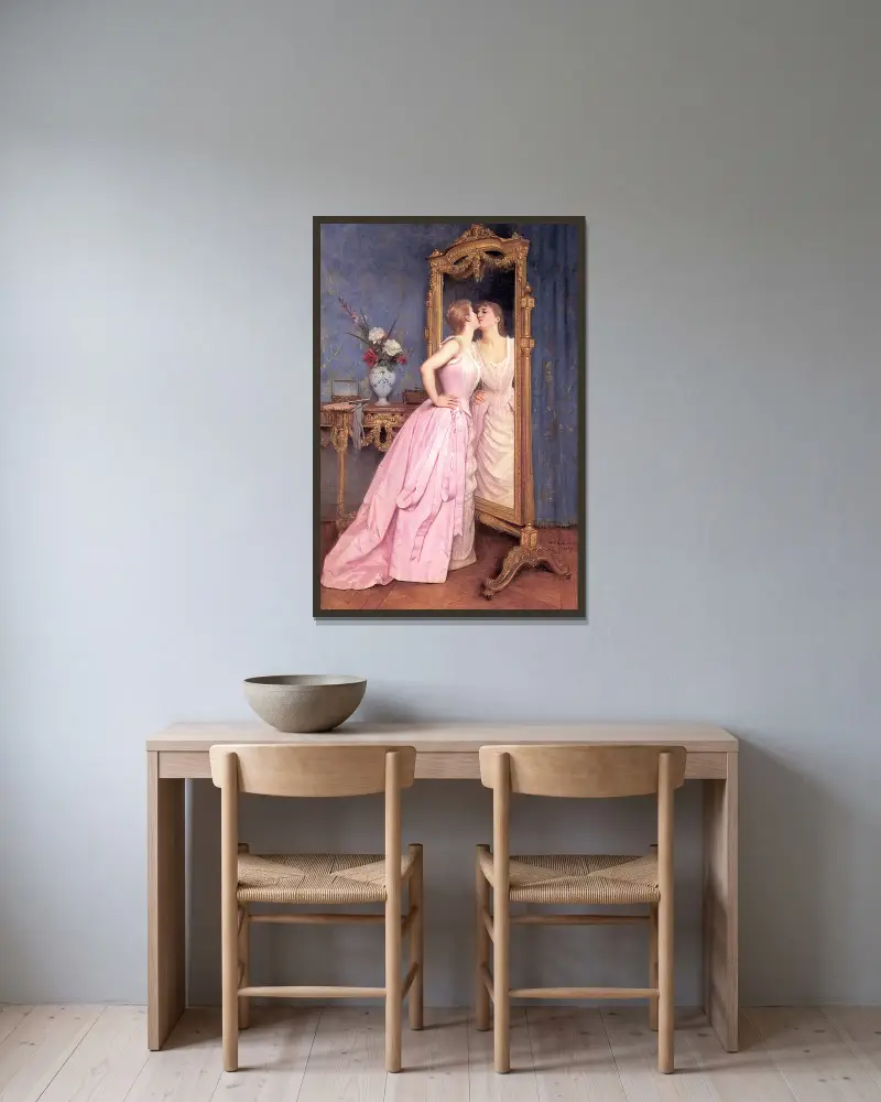 Eitelkeit von Auguste Toulmouche gerahmt an einer Wand