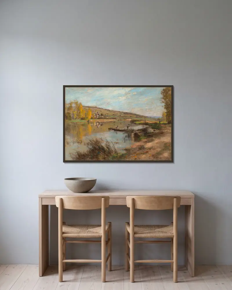 Quai au Sable, Chartèves av Léon Augustin Lhermitte inramad på en vägg
