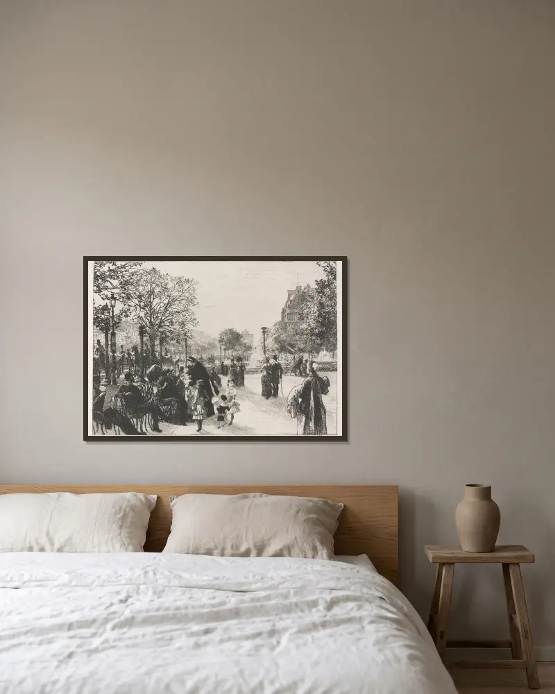 Ogrody Tuileries, Léon Augustin Lhermitte w ramie na ścianie