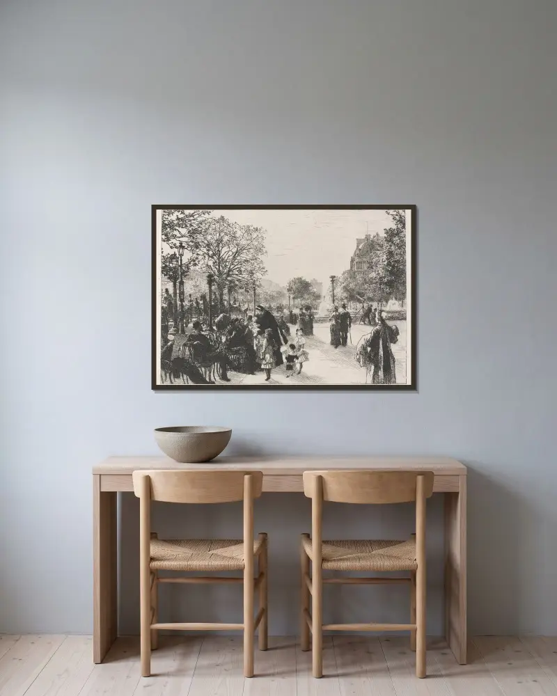 Ogrody Tuileries, Léon Augustin Lhermitte w ramie na ścianie