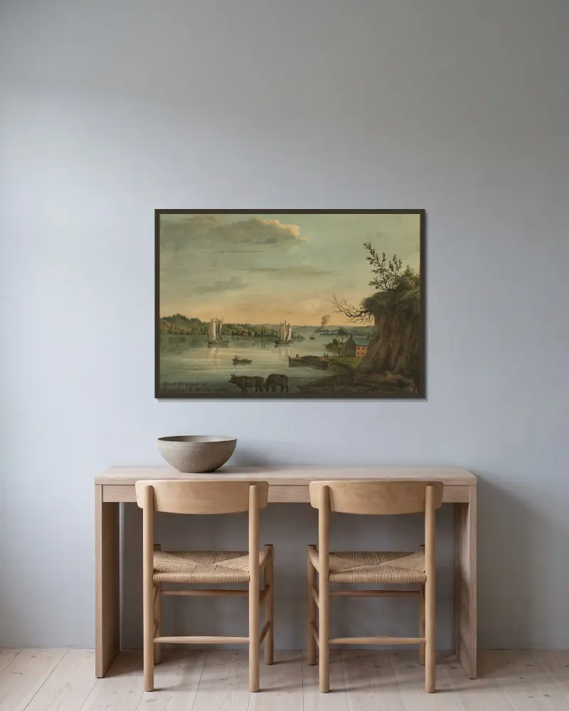 Östra grenen av Potomacfloden, Washington av Augustus Köllner inramad på en vägg