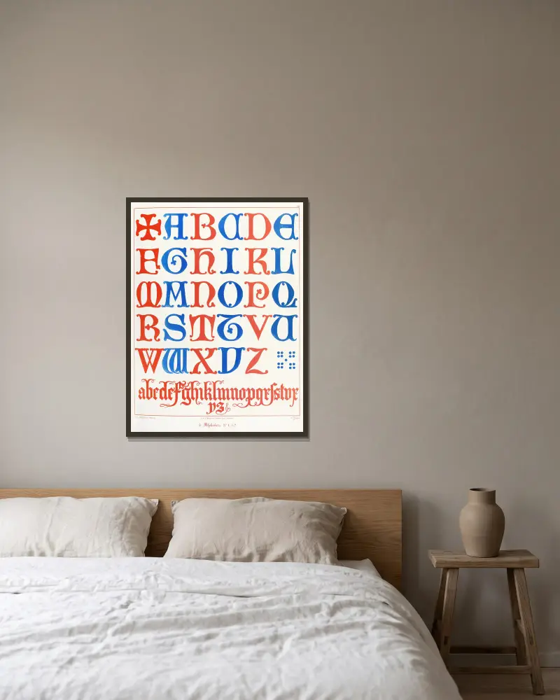 Abecedy, Augustus Pugin v rámu na stěně
