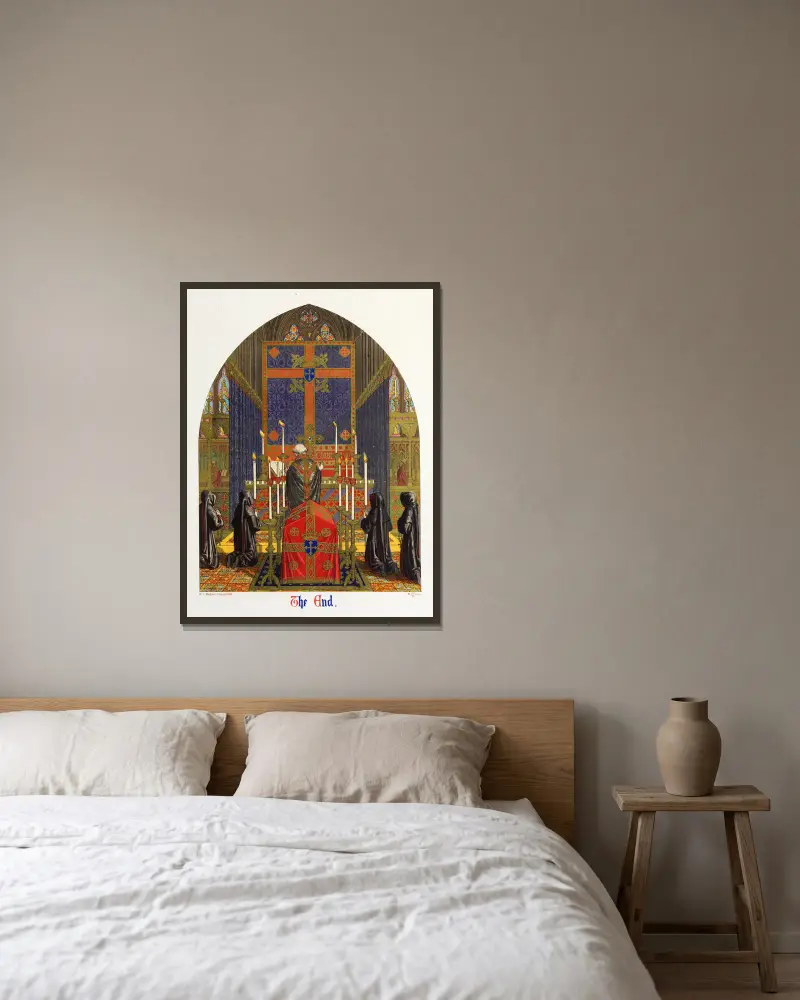 An Altar hung for a Funeral Mass av Augustus Pugin inramad på en vägg