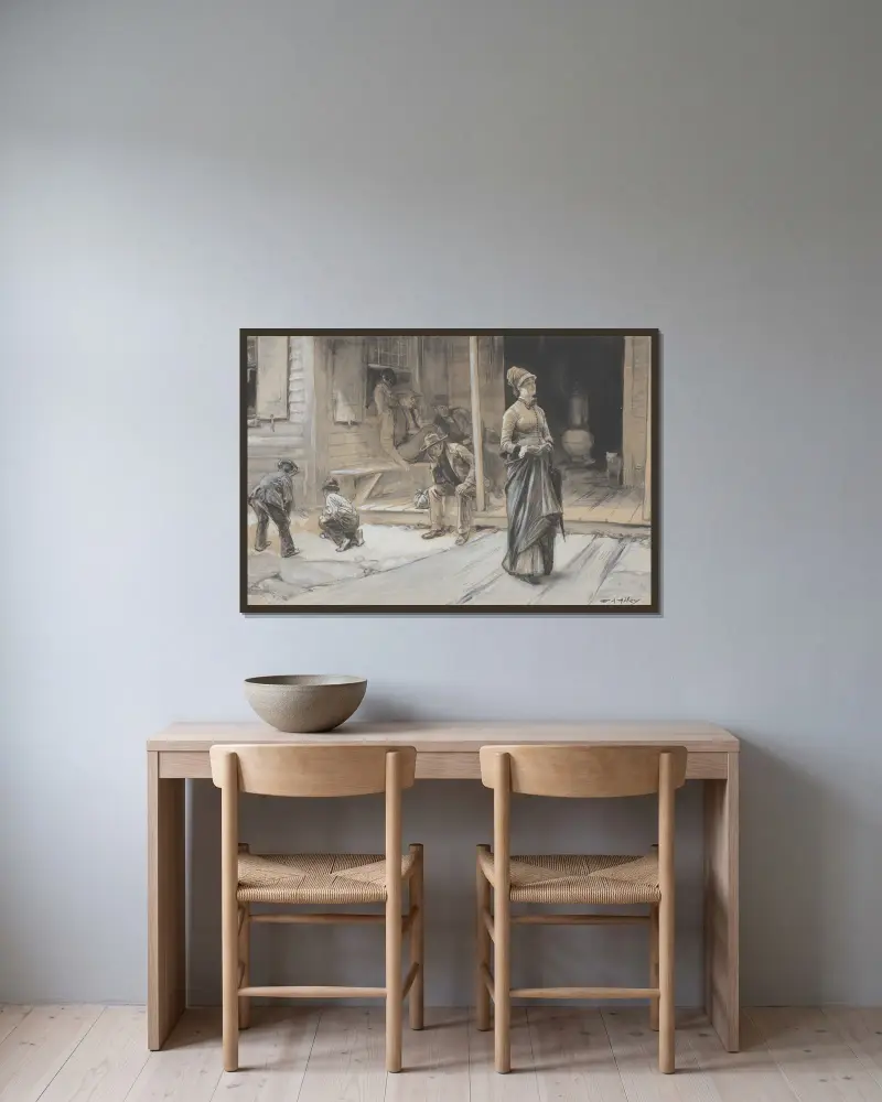 Mit Stolz auf ihrer Stirn von Edwin Austin Abbey gerahmt an einer Wand
