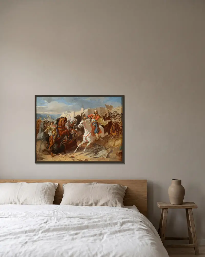 Episode from Austro-Turkish wars, sketch av Stanisław Chlebowski inramad på en vägg
