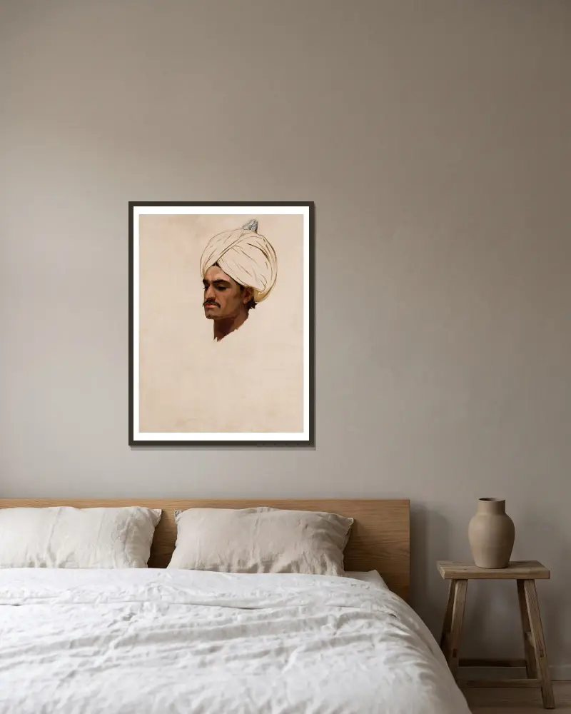 Study of an Arab’s Head av Stanisław Chlebowski inramad på en vägg