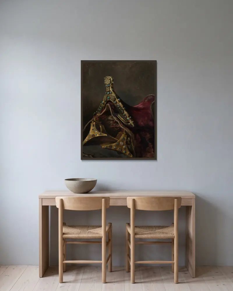 Study of Stirrups and a Saddle av Stanisław Chlebowski inramad på en vägg