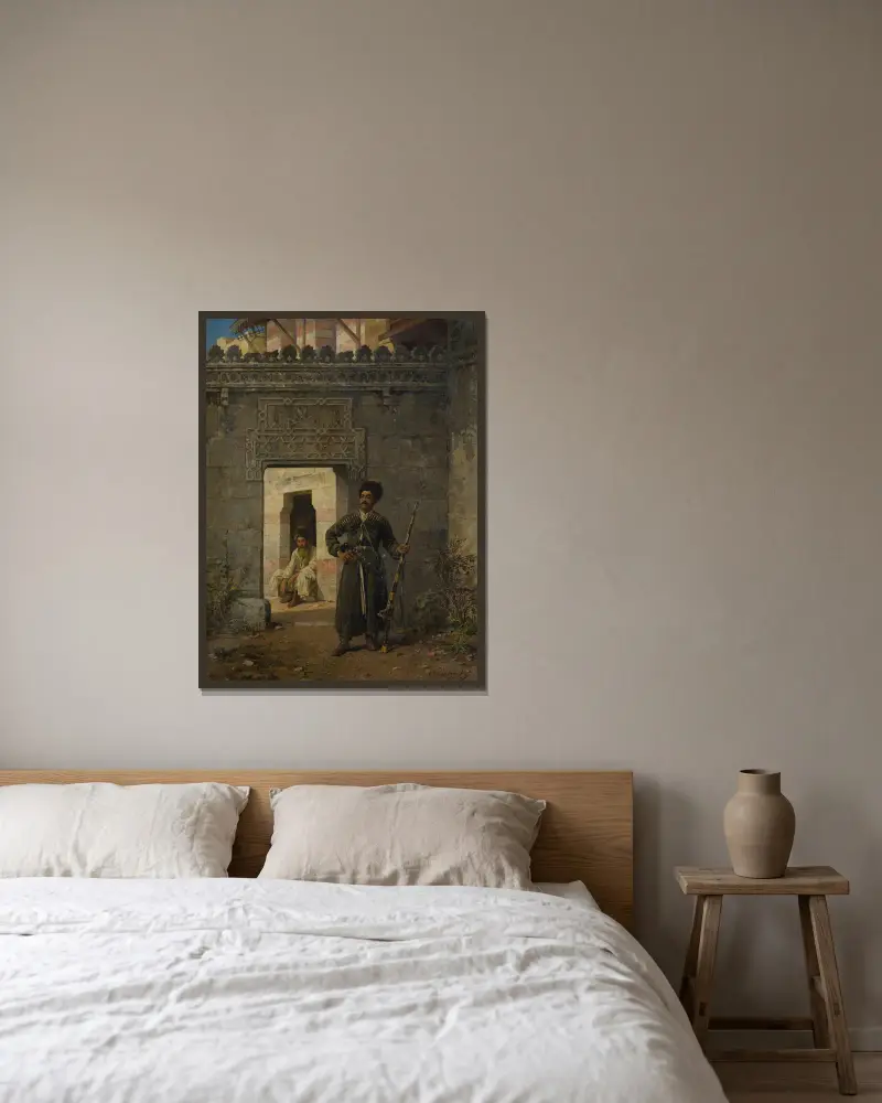 Die tscherkessische Garde von Stanisław Chlebowski gerahmt an einer Wand