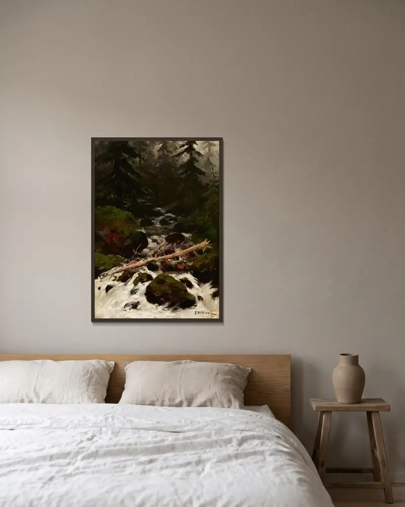 Waldbach von Stanisław Witkiewicz gerahmt an einer Wand