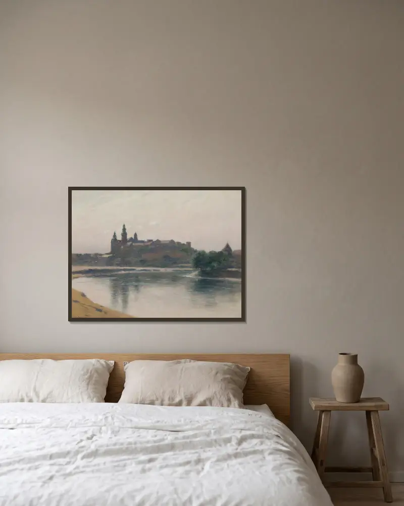 Wawel von der Weichselseite von Stanisław Witkiewicz gerahmt an einer Wand